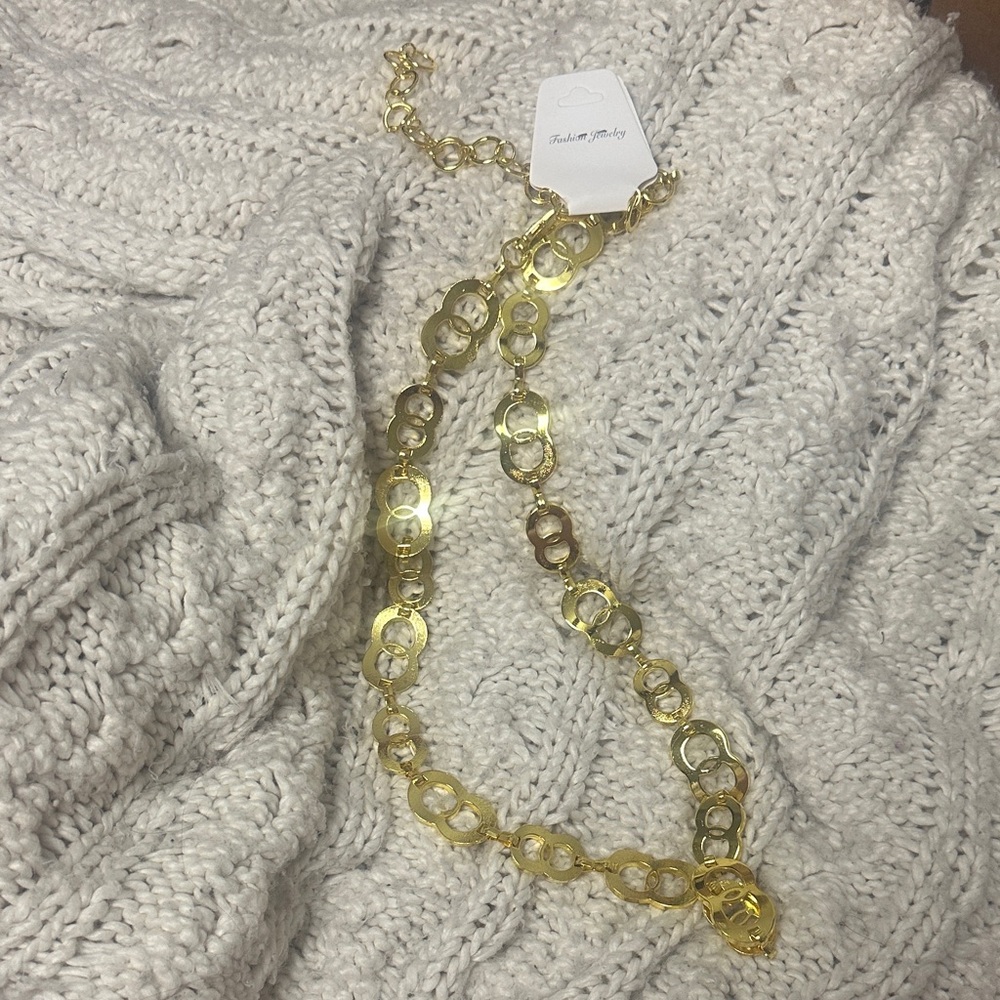 Long Gold Chain Link Necklace